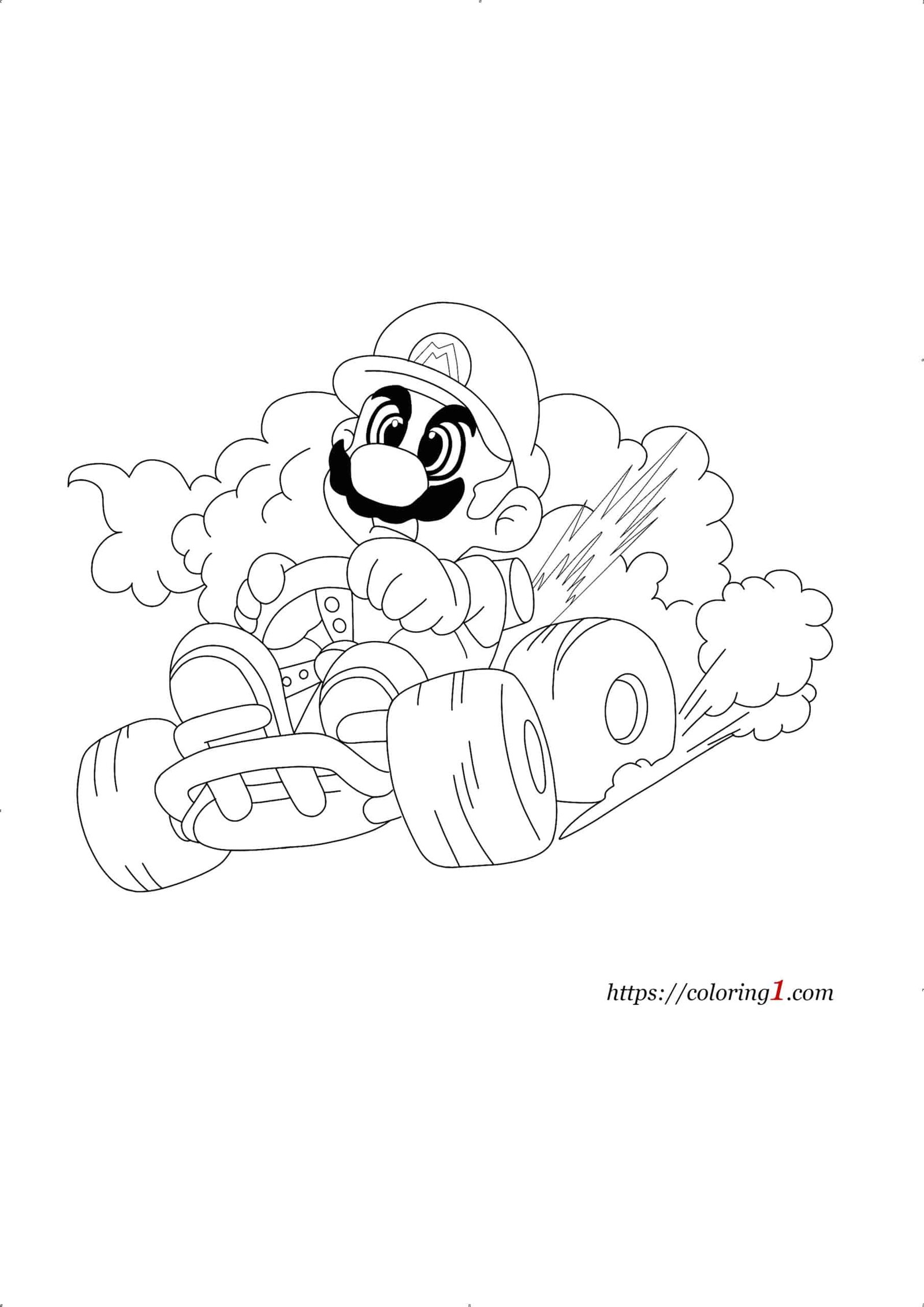 Mario kart coloring pages