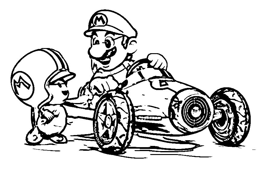 Mario kart coloring pages