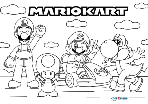 Free printable mario kart coloring pages for kids