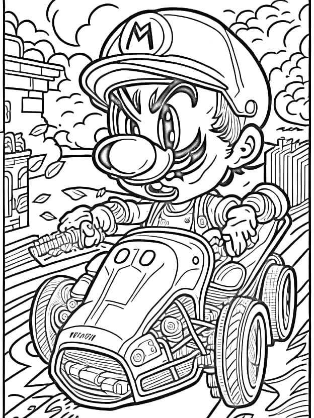 Mario kart coloring pages free printables