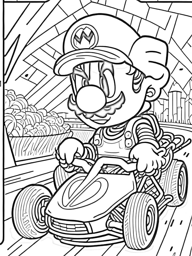 Mario kart coloring pages free printables