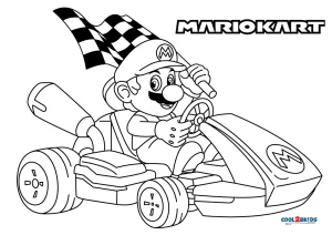 Free printable mario kart coloring pages for kids