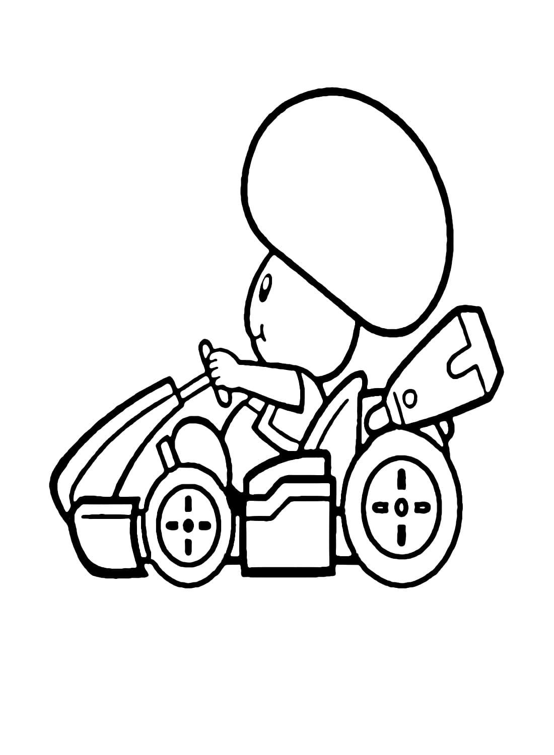 Mario kart toad coloring page