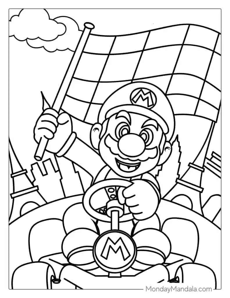 Mario coloring pages free pdf printables