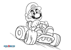 Free printable mario kart coloring pages for kids