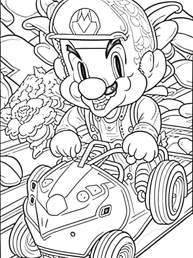 Mario kart coloring pages free printables