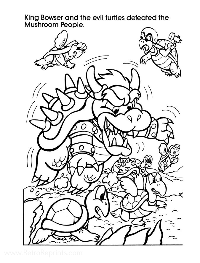 Super mario bros coloring pages coloring books at retro reprints