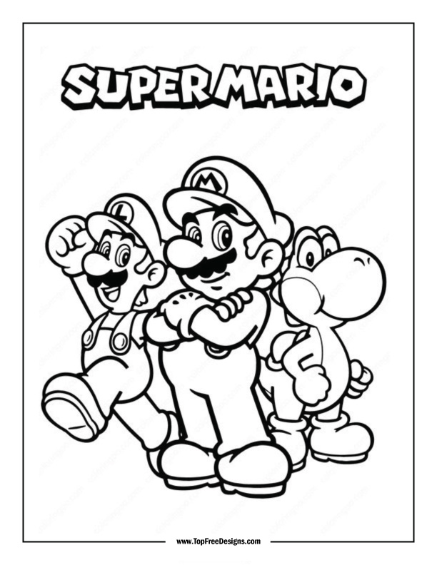 Super mario coloring page