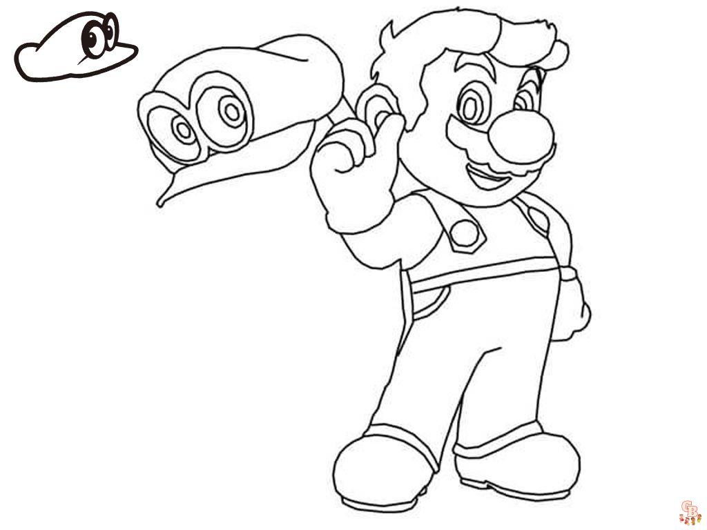 Morsomme super mario odyssey coloring pages gratis utskrivbare