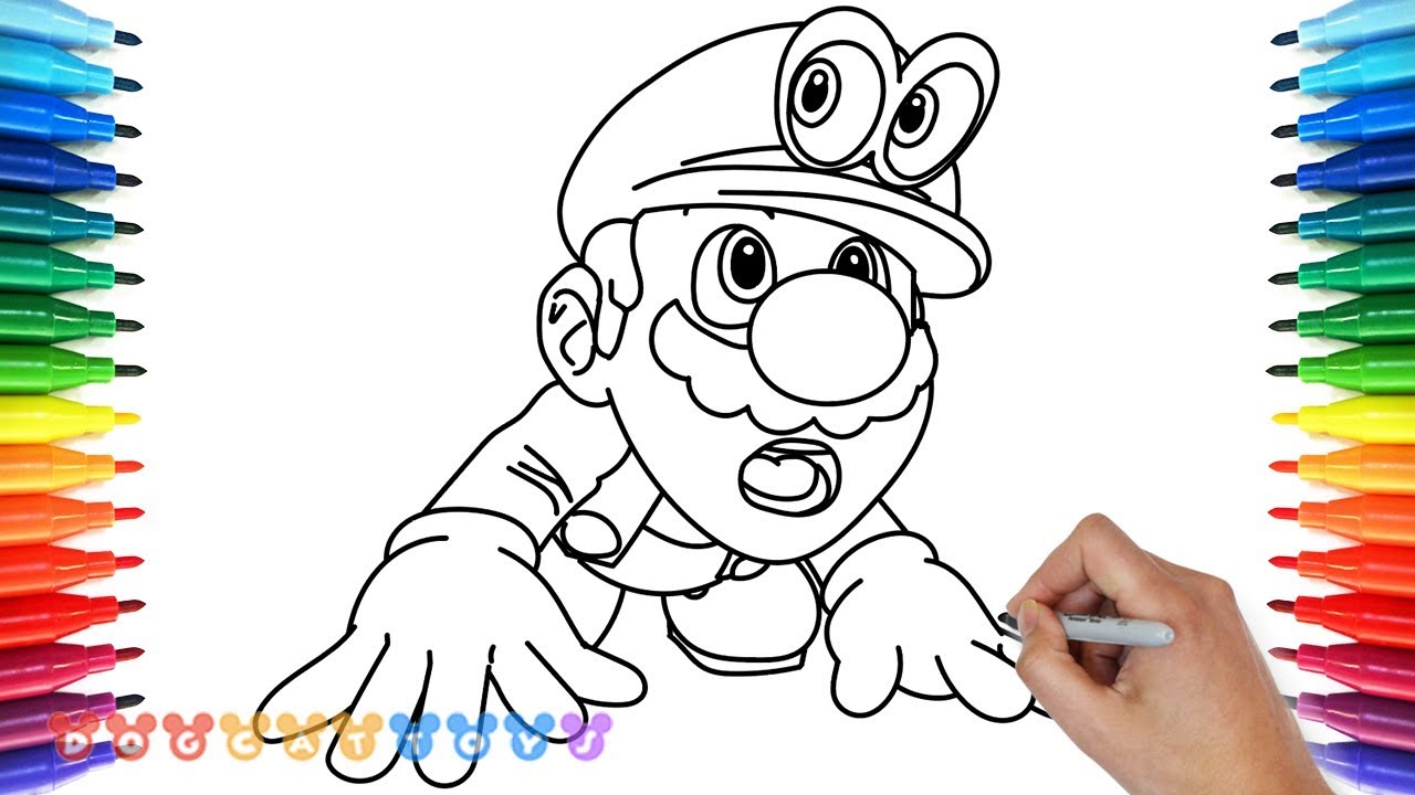 How to draw super ario odyssey drawing coloring pages for kids