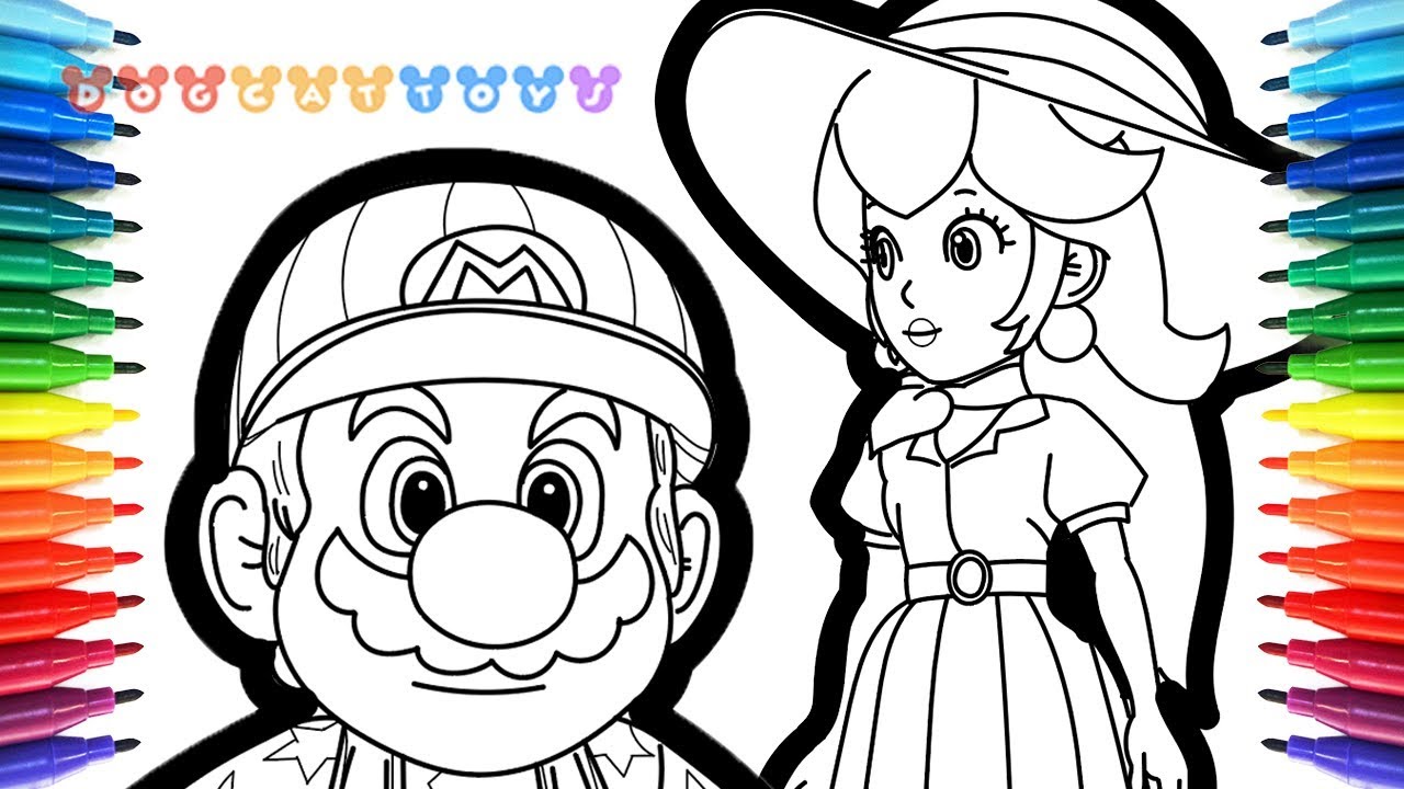 How to draw super mario odyssey mario princess peach drawing coloring pages for kids