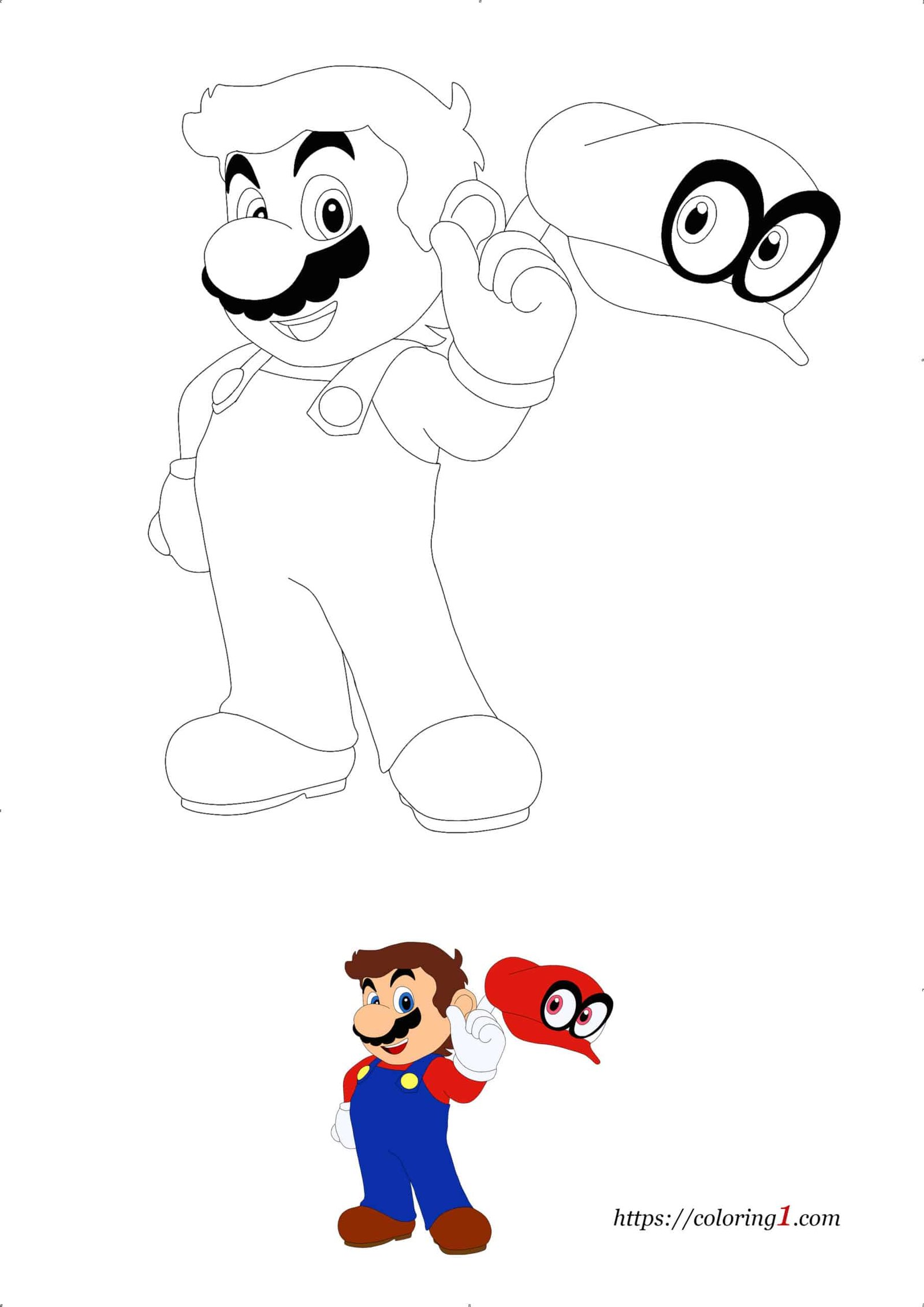 Super mario odyssey coloring pages