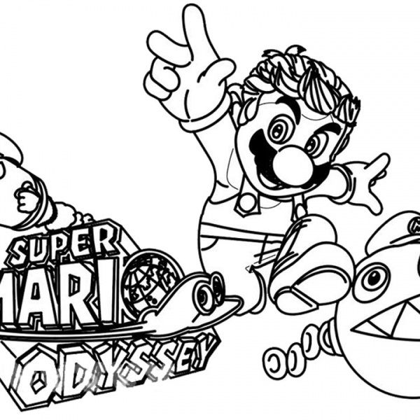 Super mario odyssey coloring pages grand moon