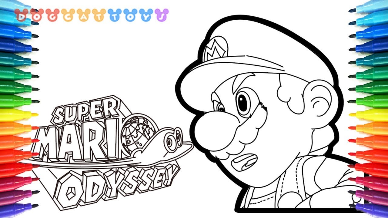 How to draw mario odyssey super mario drawing coloring pages for kids