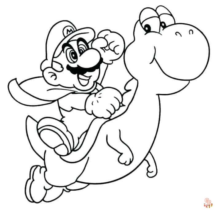 Free mario coloring pages printable for kids and adults