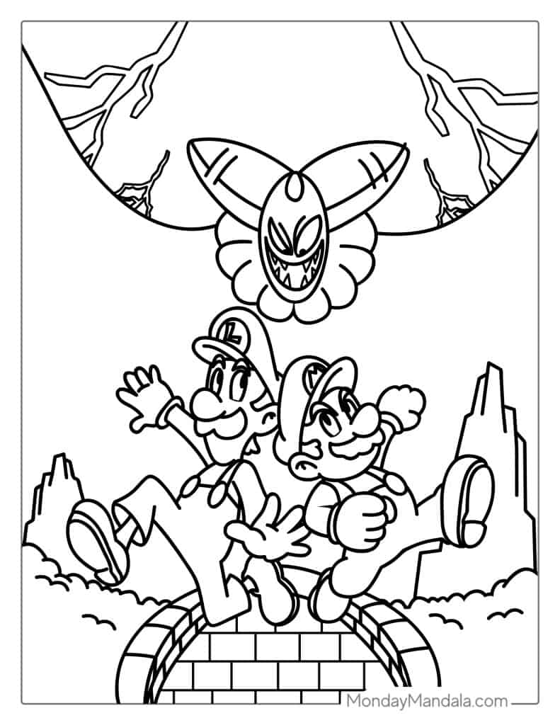 Mario coloring pages free pdf printables