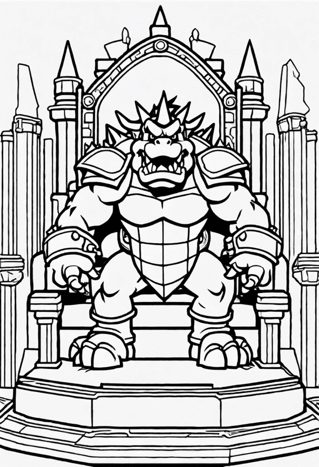 Bowser at the bowsers castle throne room