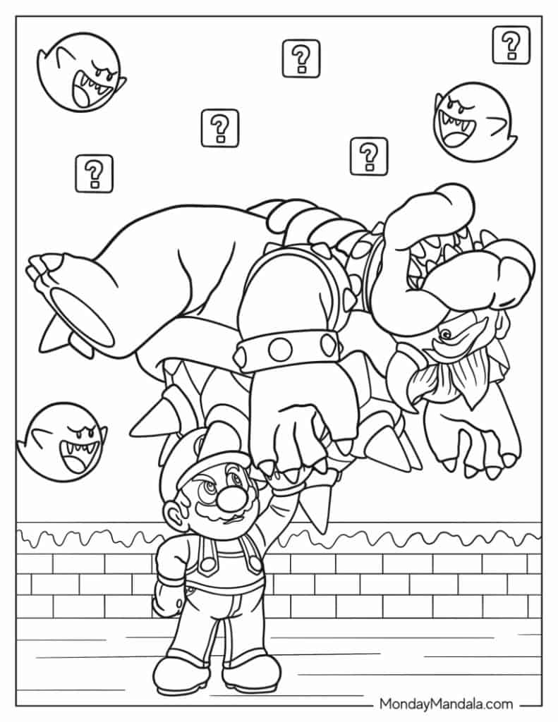 Bowser coloring pages free pdf printables