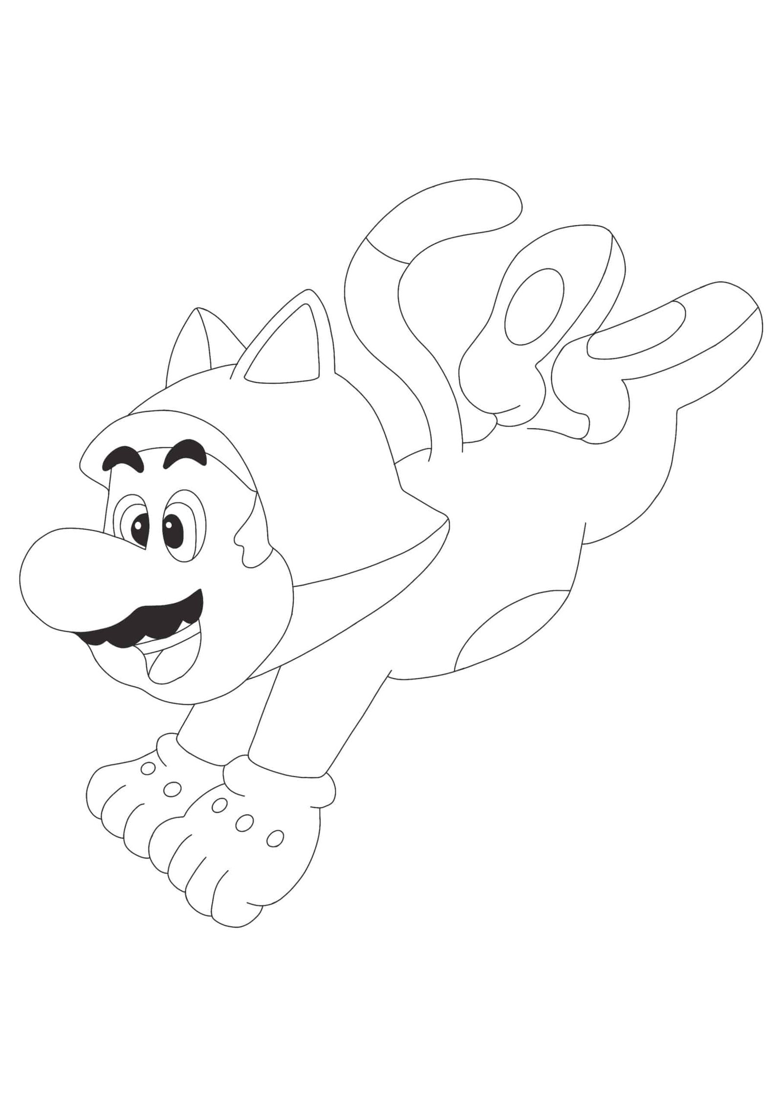 Mario cat coloring pages