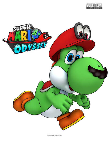 Yoshi super mario odyssey coloring sheet