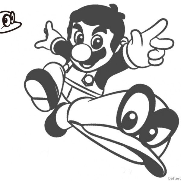 Super mario odyssey coloring pages grand moon