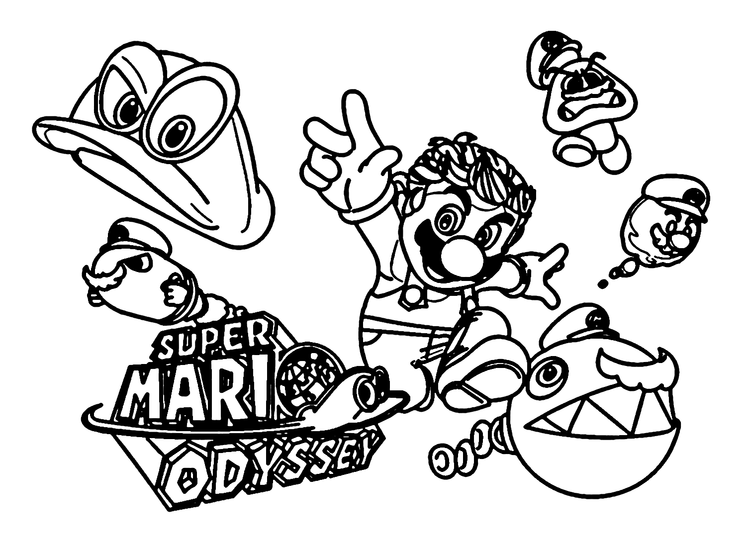 Super mario odyssey coloring pages