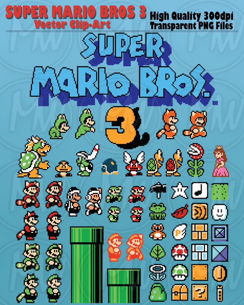 Super mario bros clipart mario pixels