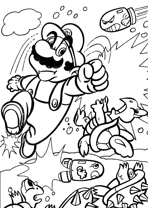 Coloring page mario bros video games