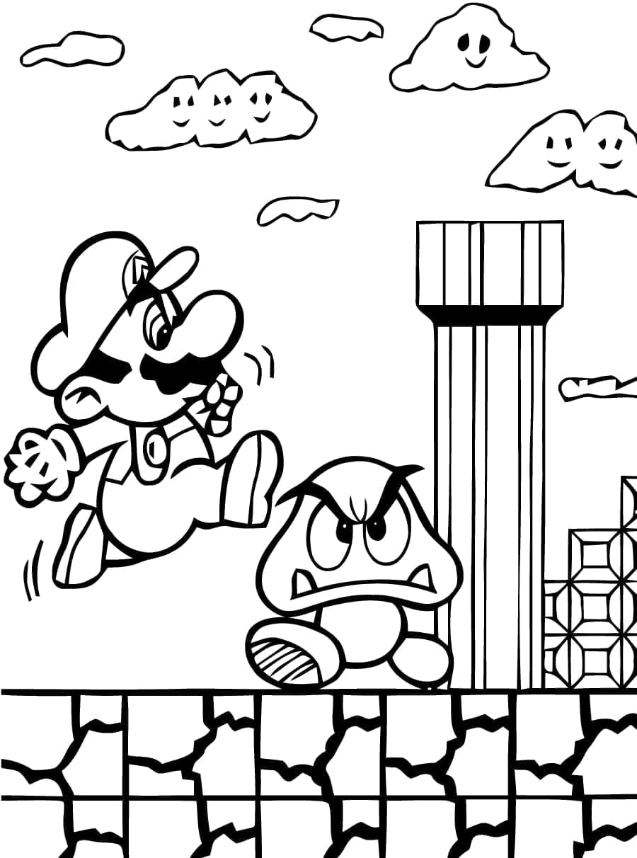 Super mario bros coloring pages