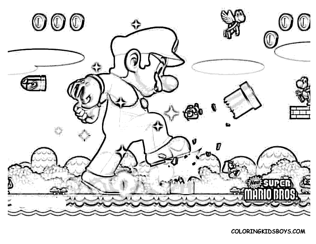 Coloring page mario bros video games