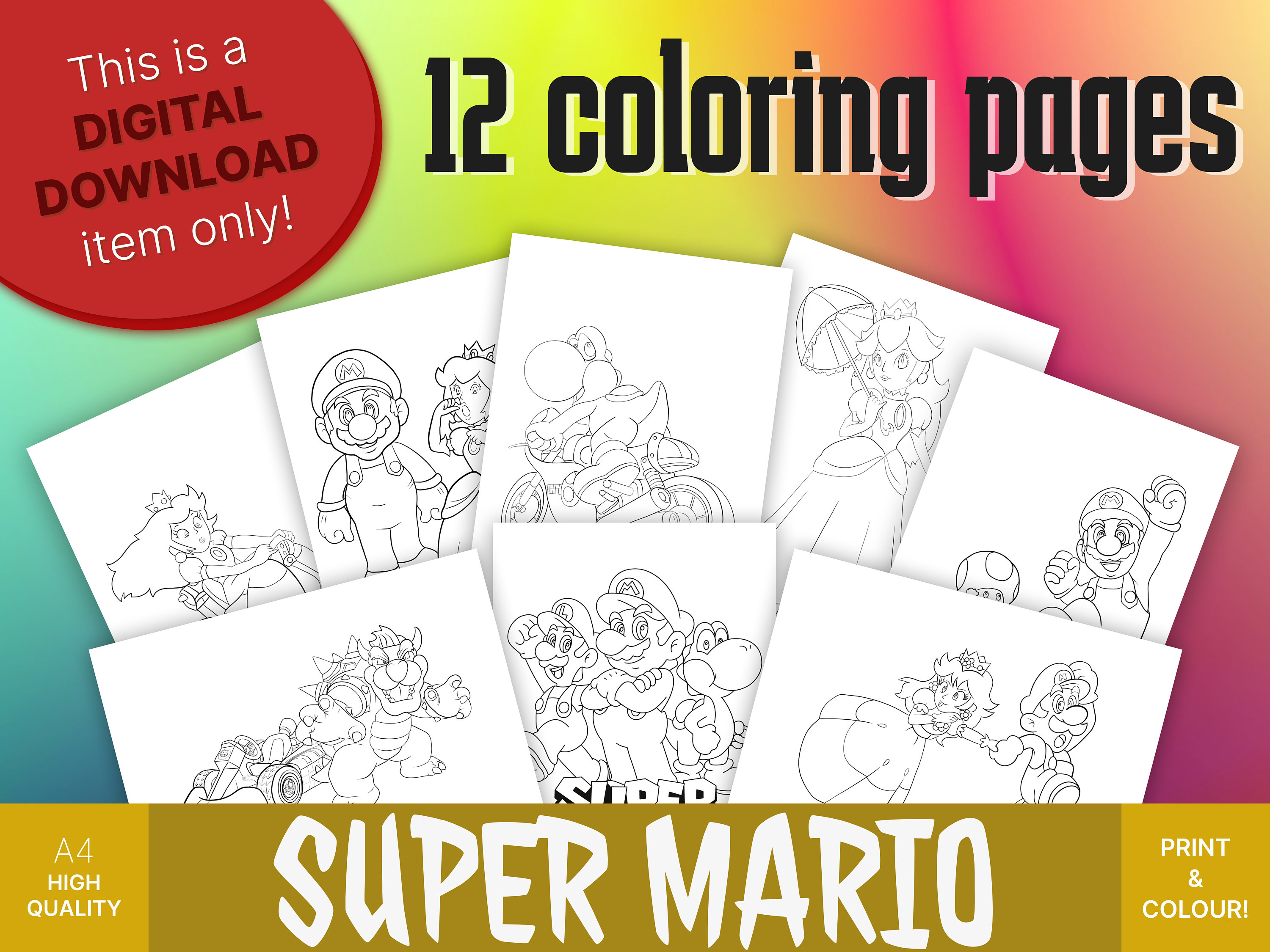 Super mario coloring pages