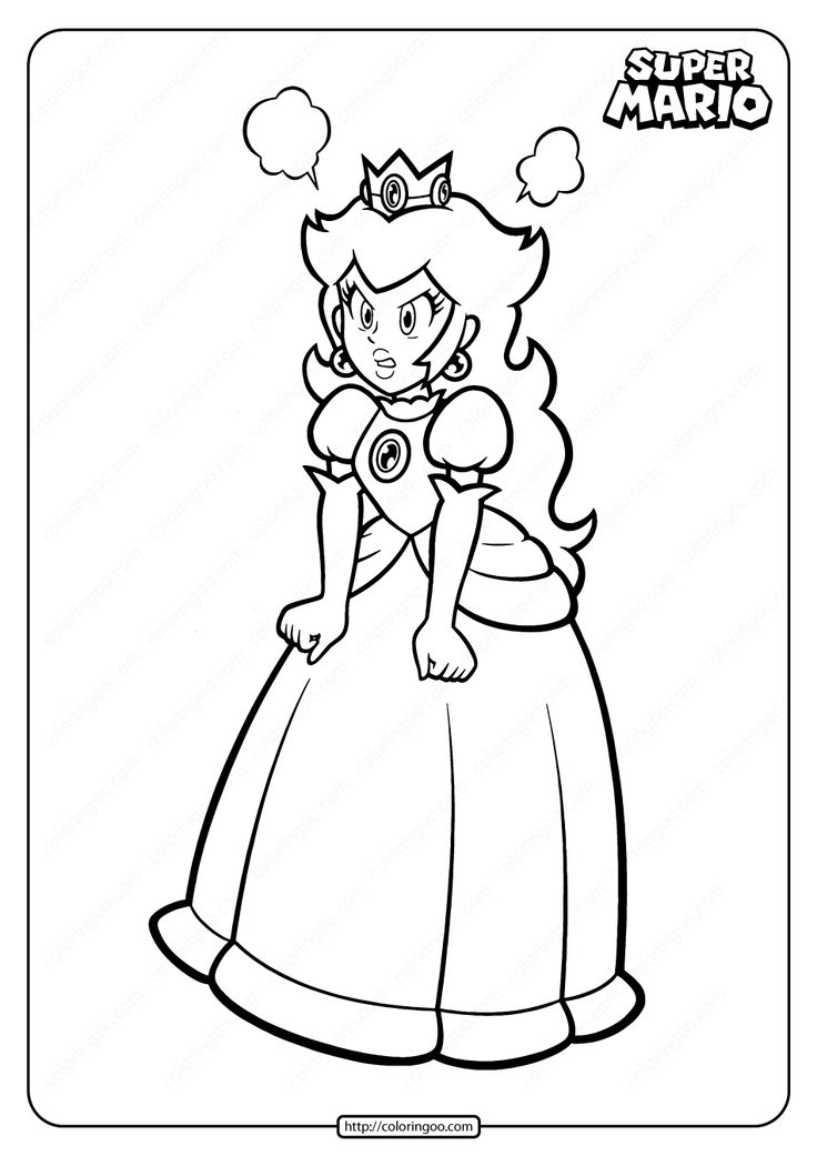 Printable super princess peach pdf coloring page super mario coloring pages mario and princess peach super princess peach