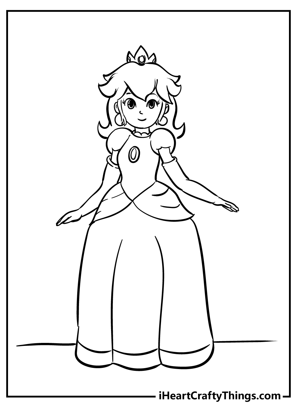 Princess peach coloring pages free printables