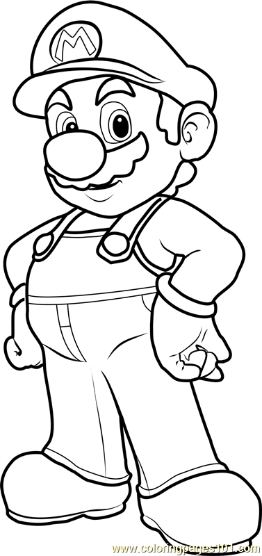 Mario coloring page for kids