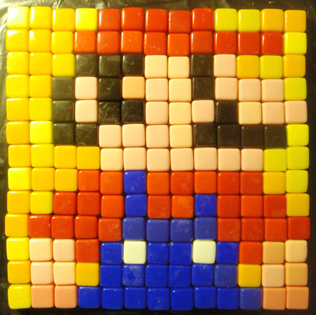 How to make a mosaic super mario pixelated picture from tiles