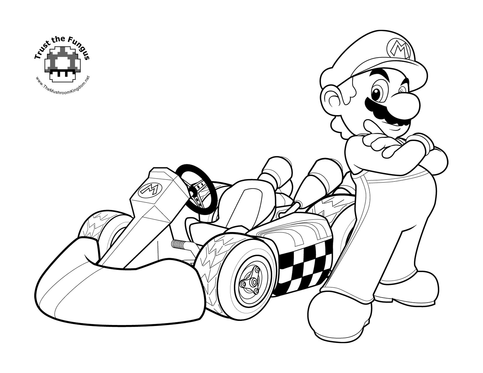 Tmk presents mario kart wii coloring pages