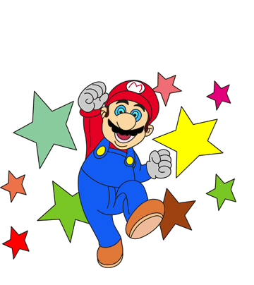 Original mario coloring pages for kids to color and print