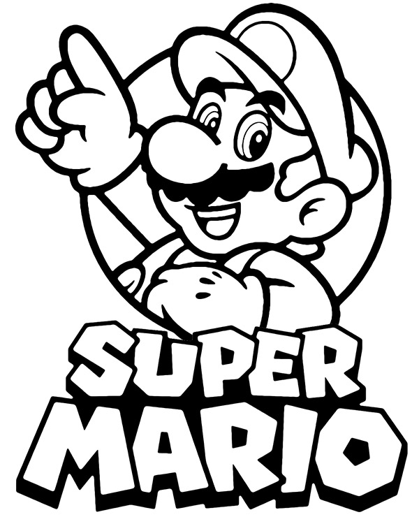 Super mario logo coloring page