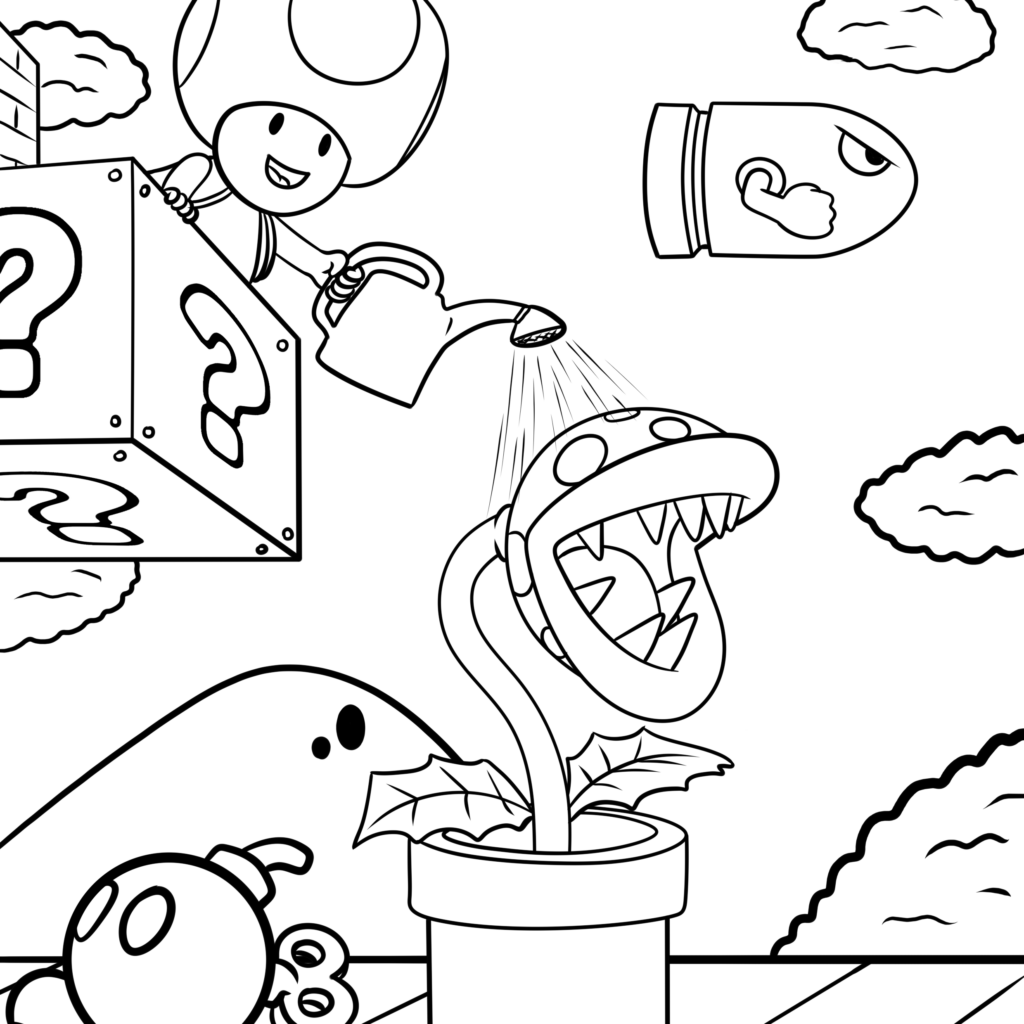 Awesome super mario bros coloring pages