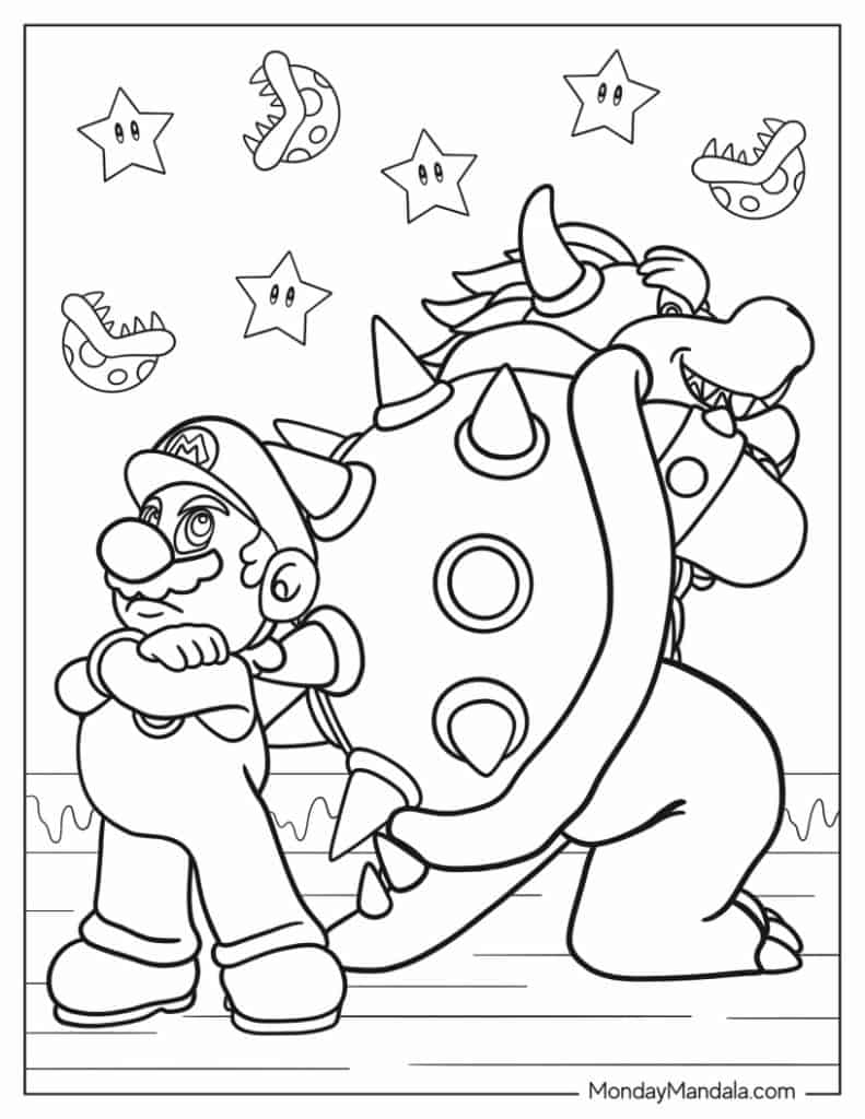 Bowser coloring pages free pdf printables