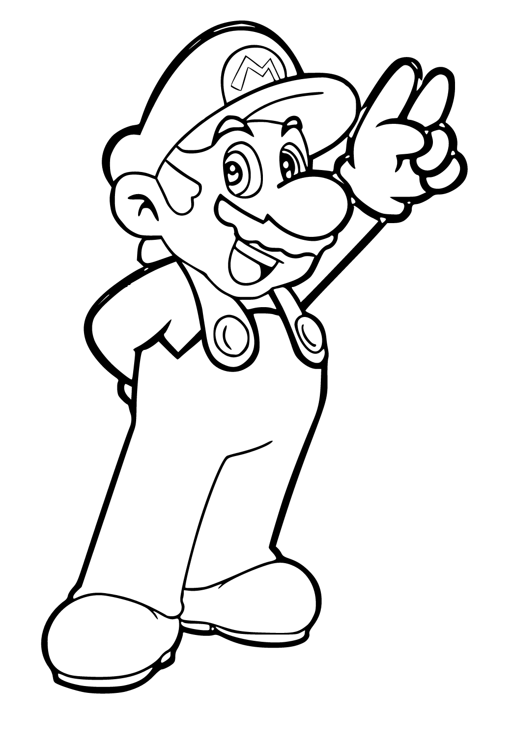 Free printable super mario victory coloring page for adults and kids