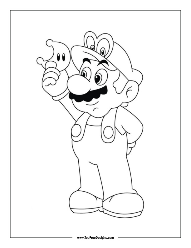 Super mario coloring page