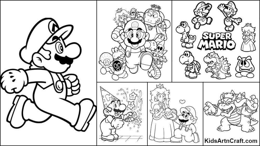 Super mario bros coloring pages for kids â free printables