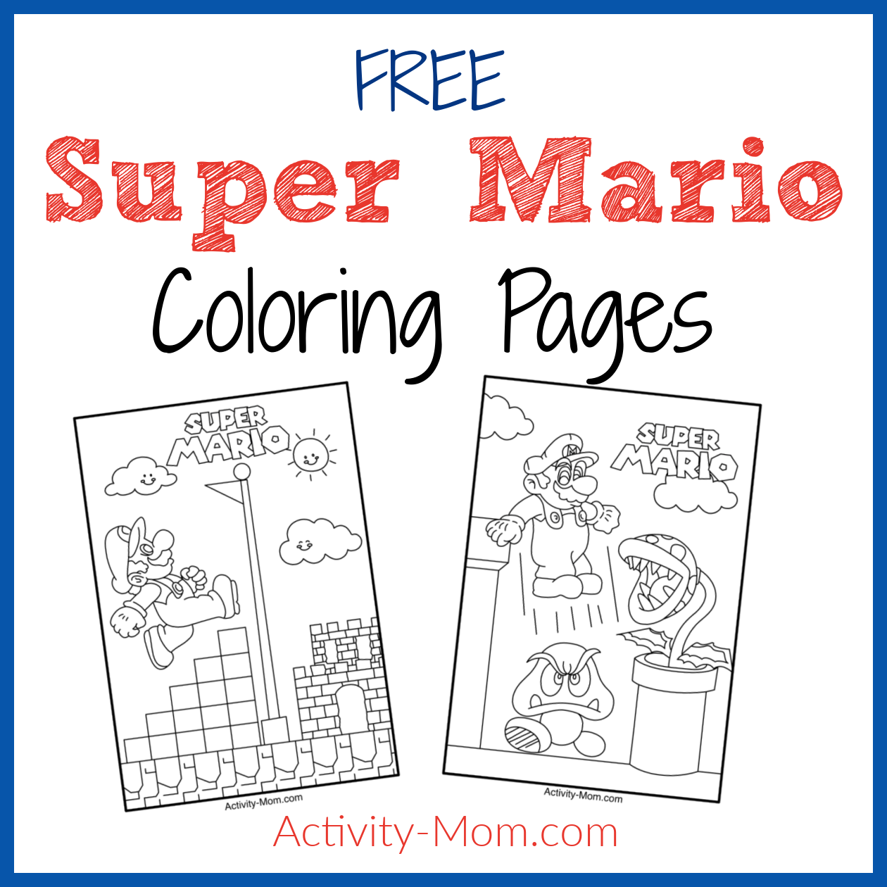 Super mario bros coloring pages free printable