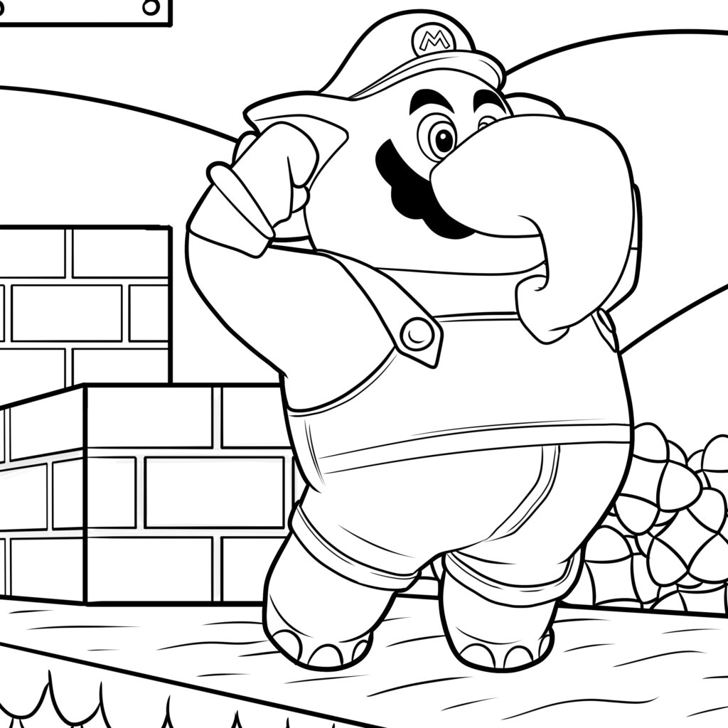 Awesome super mario bros coloring pages