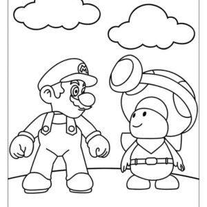 Toad mario coloring pages printable for free download