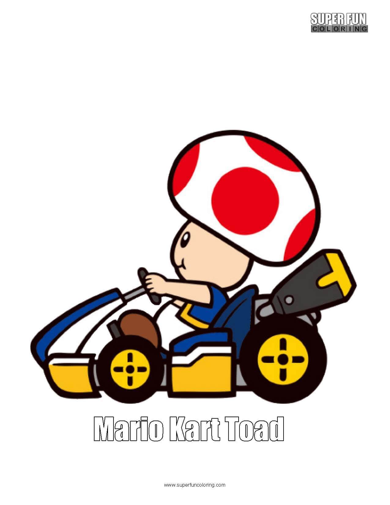 Mario kart toad coloring