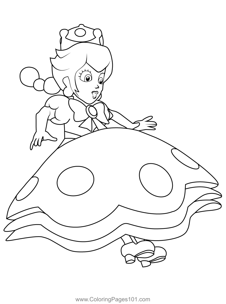 Peachette mario kart coloring page for kids