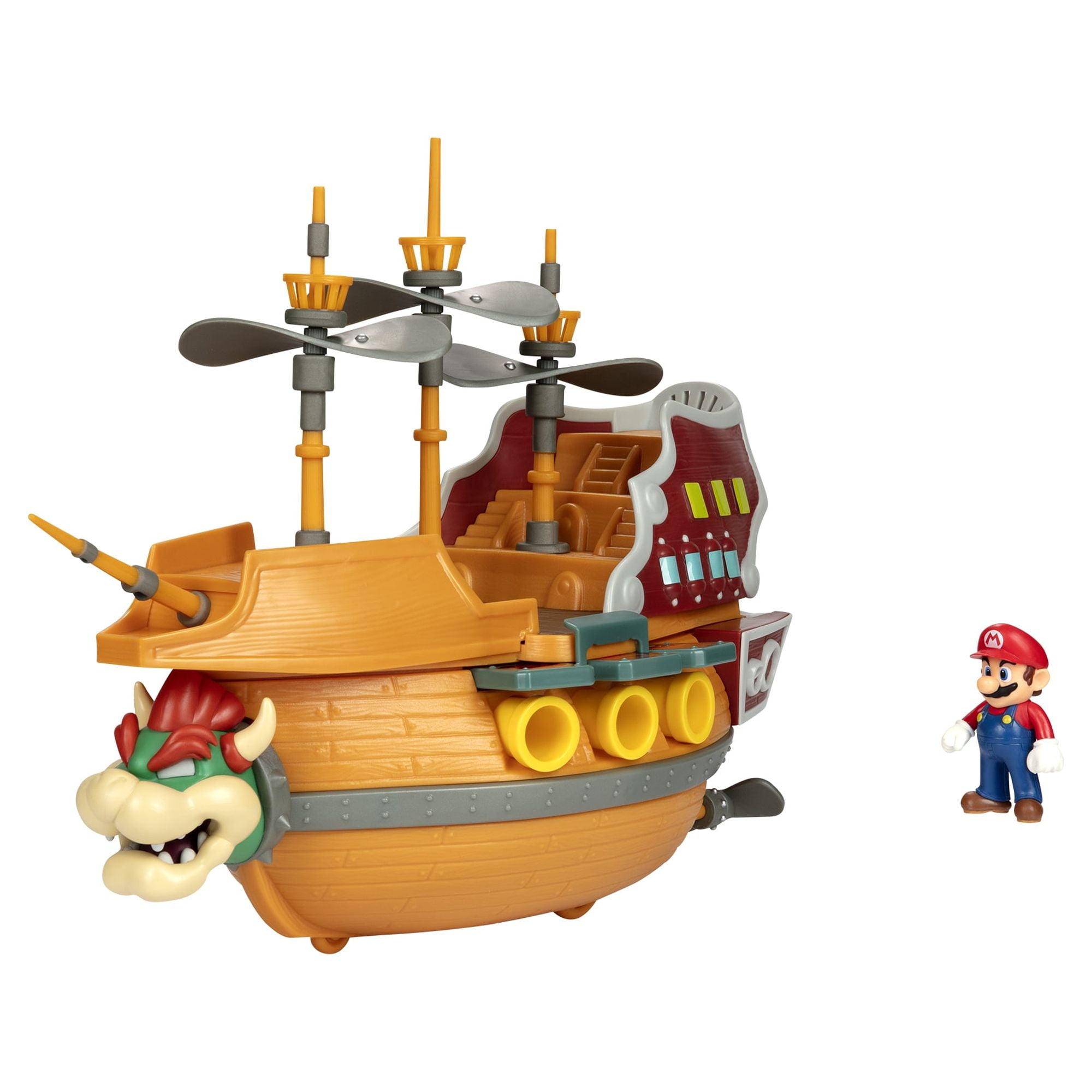 Nintendo super mario deluxe bowsers air ship playset with mario action figure