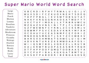 Printable mario word search